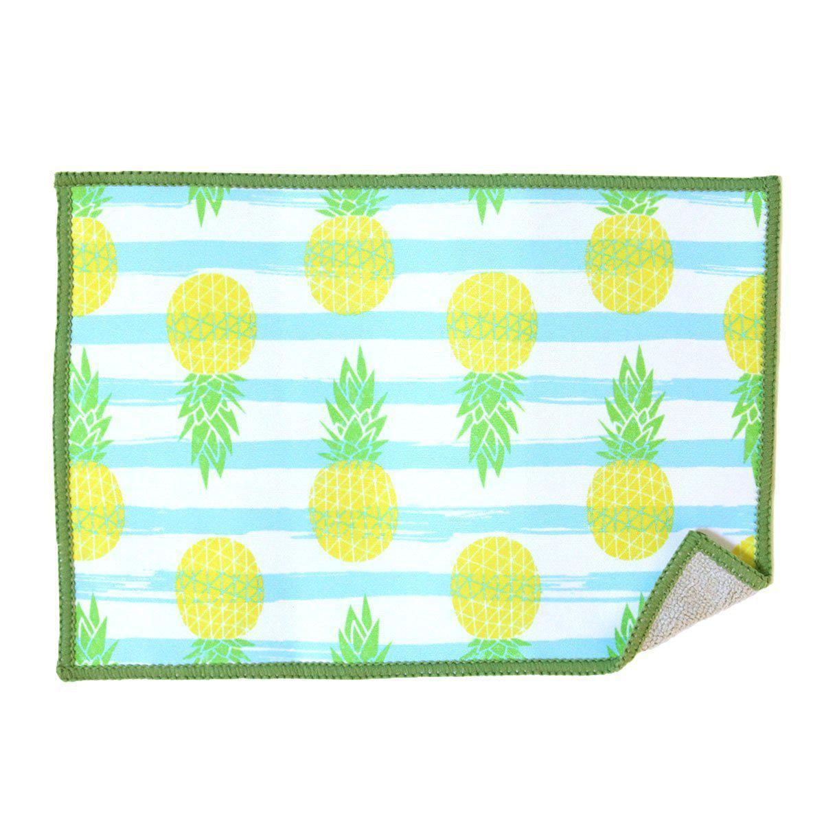 pineapples and stripes deluxe microfiber screen cleaning cloth for iPad, iPhone, glasses, and other touchscreens